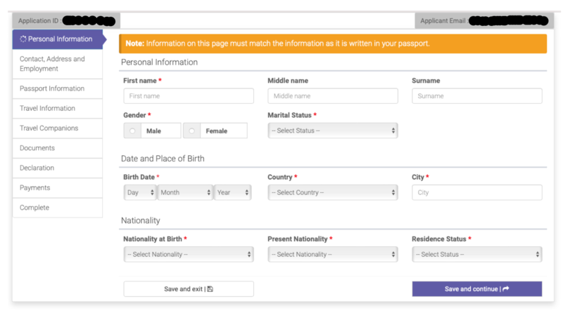 Ans&ouml;kan visum Tanzania steg 3 &ndash; fyll i passuppgifter